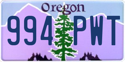 OR license plate 994PWT