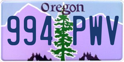 OR license plate 994PWV