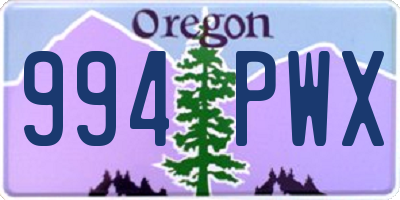 OR license plate 994PWX