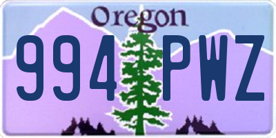 OR license plate 994PWZ