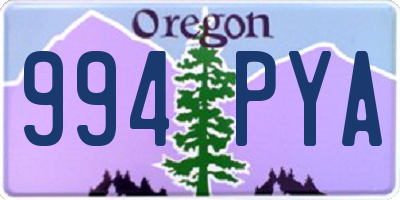 OR license plate 994PYA