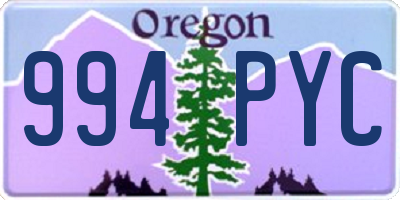 OR license plate 994PYC
