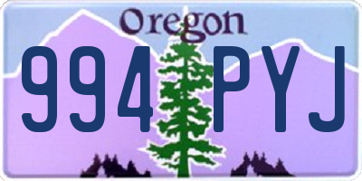 OR license plate 994PYJ