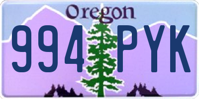 OR license plate 994PYK