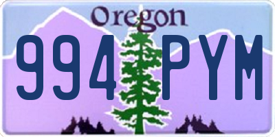 OR license plate 994PYM