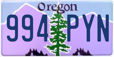 OR license plate 994PYN