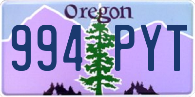 OR license plate 994PYT