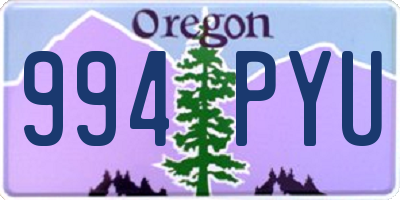 OR license plate 994PYU