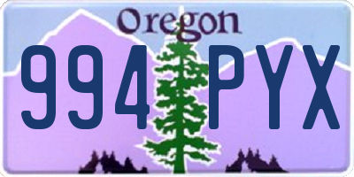 OR license plate 994PYX