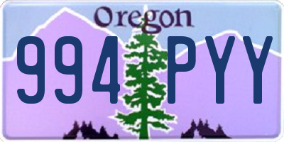 OR license plate 994PYY