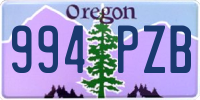 OR license plate 994PZB