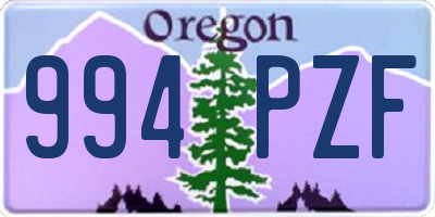 OR license plate 994PZF