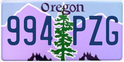 OR license plate 994PZG