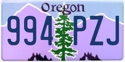 OR license plate 994PZJ