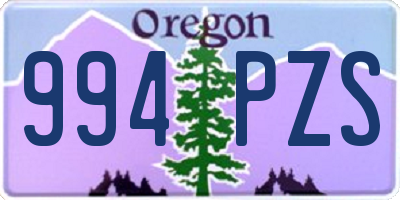 OR license plate 994PZS