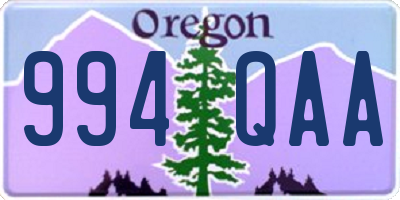 OR license plate 994QAA