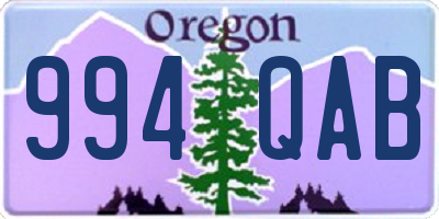 OR license plate 994QAB