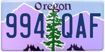 OR license plate 994QAF