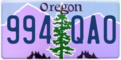 OR license plate 994QAO