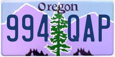OR license plate 994QAP