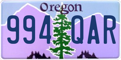 OR license plate 994QAR