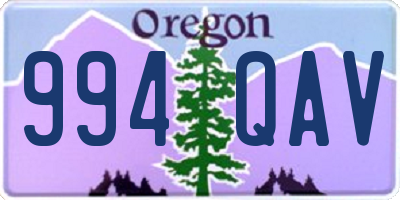 OR license plate 994QAV