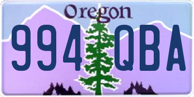 OR license plate 994QBA