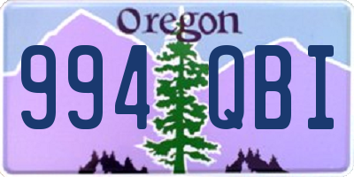 OR license plate 994QBI