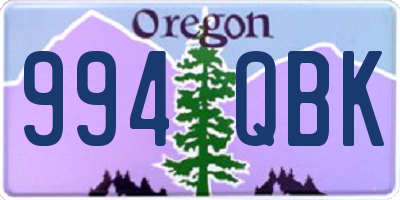 OR license plate 994QBK
