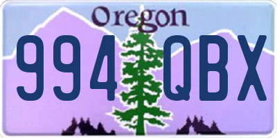 OR license plate 994QBX