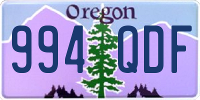 OR license plate 994QDF