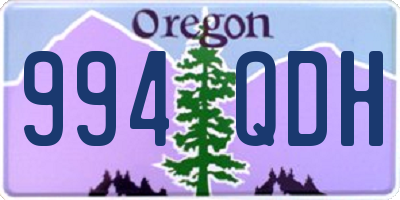 OR license plate 994QDH