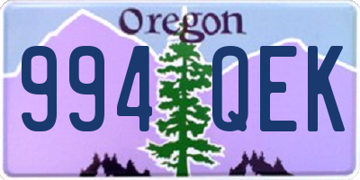 OR license plate 994QEK
