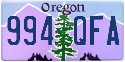OR license plate 994QFA