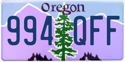 OR license plate 994QFF