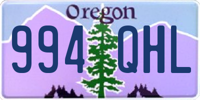 OR license plate 994QHL