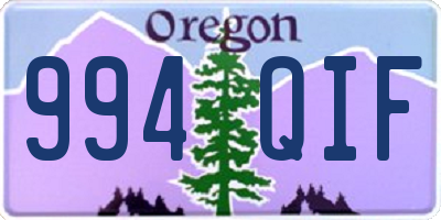 OR license plate 994QIF