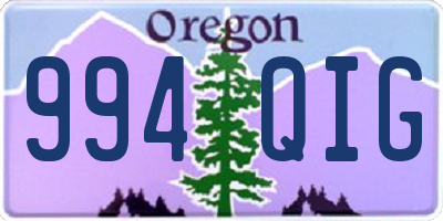 OR license plate 994QIG
