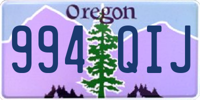 OR license plate 994QIJ