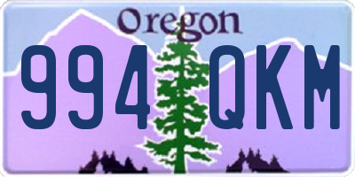 OR license plate 994QKM