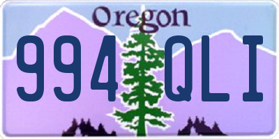 OR license plate 994QLI