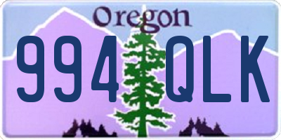 OR license plate 994QLK