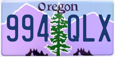 OR license plate 994QLX