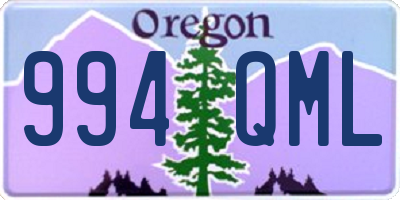 OR license plate 994QML