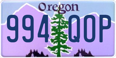 OR license plate 994QOP
