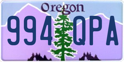 OR license plate 994QPA