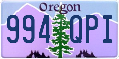 OR license plate 994QPI
