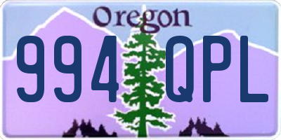 OR license plate 994QPL