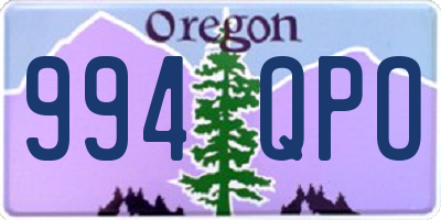 OR license plate 994QPO