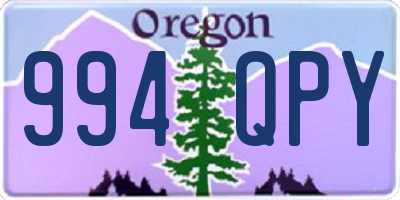 OR license plate 994QPY